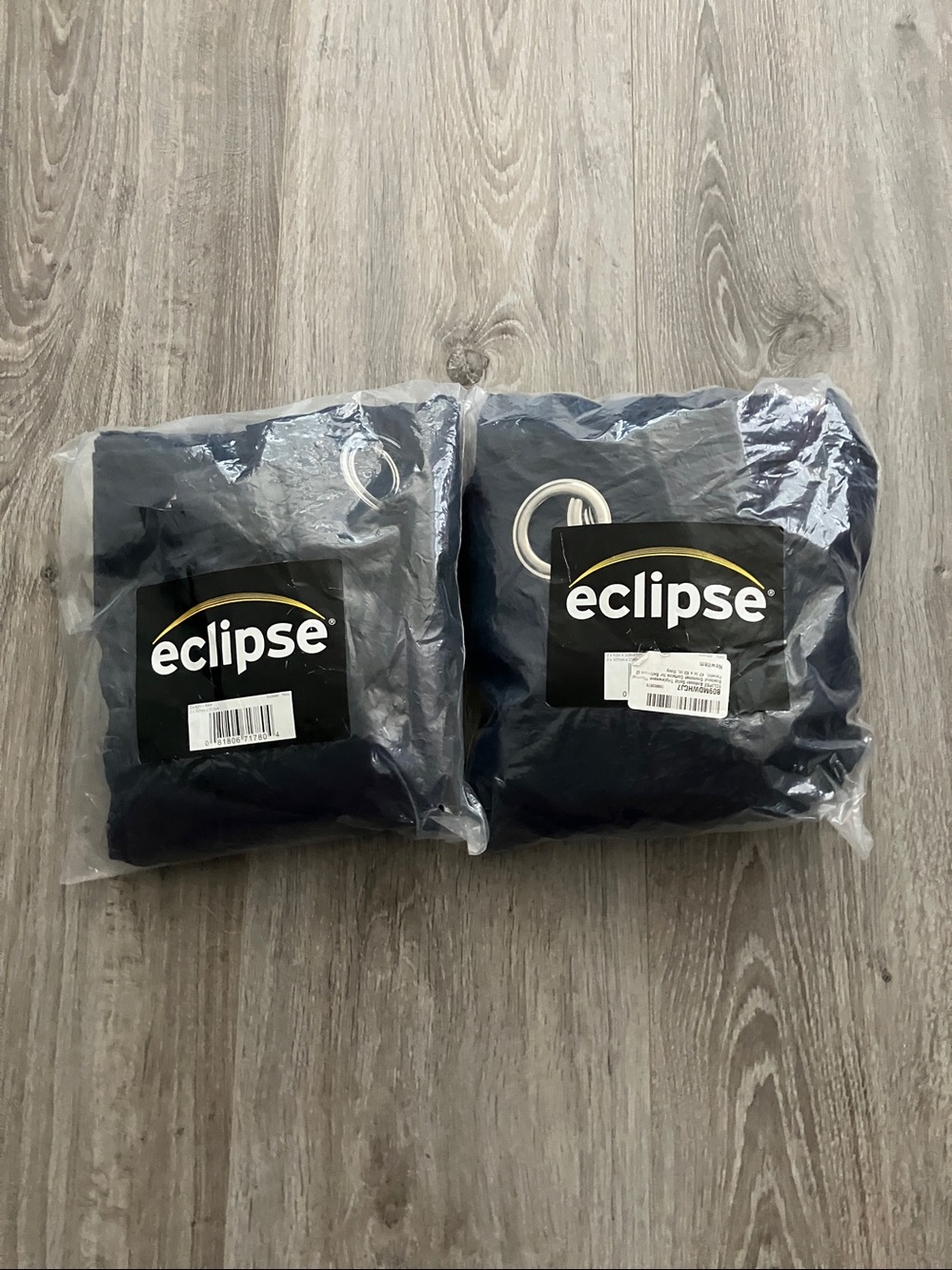 NEW-ECLIPSE Andover - Solid Thermal Triple Weave Blackout Curtains | Navy Blue